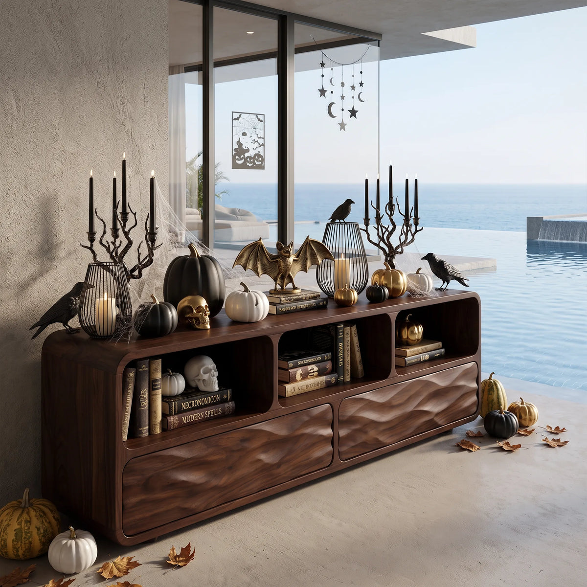 Farmhouse Pumpkin Storage Console Table Luxury Bedroom