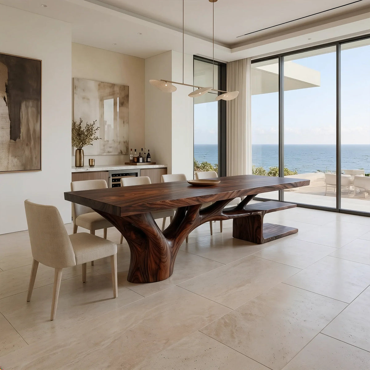 Elegant Dining Table Wooden Dining Table Rectangle Dining Table Infinity Base For Dining Room