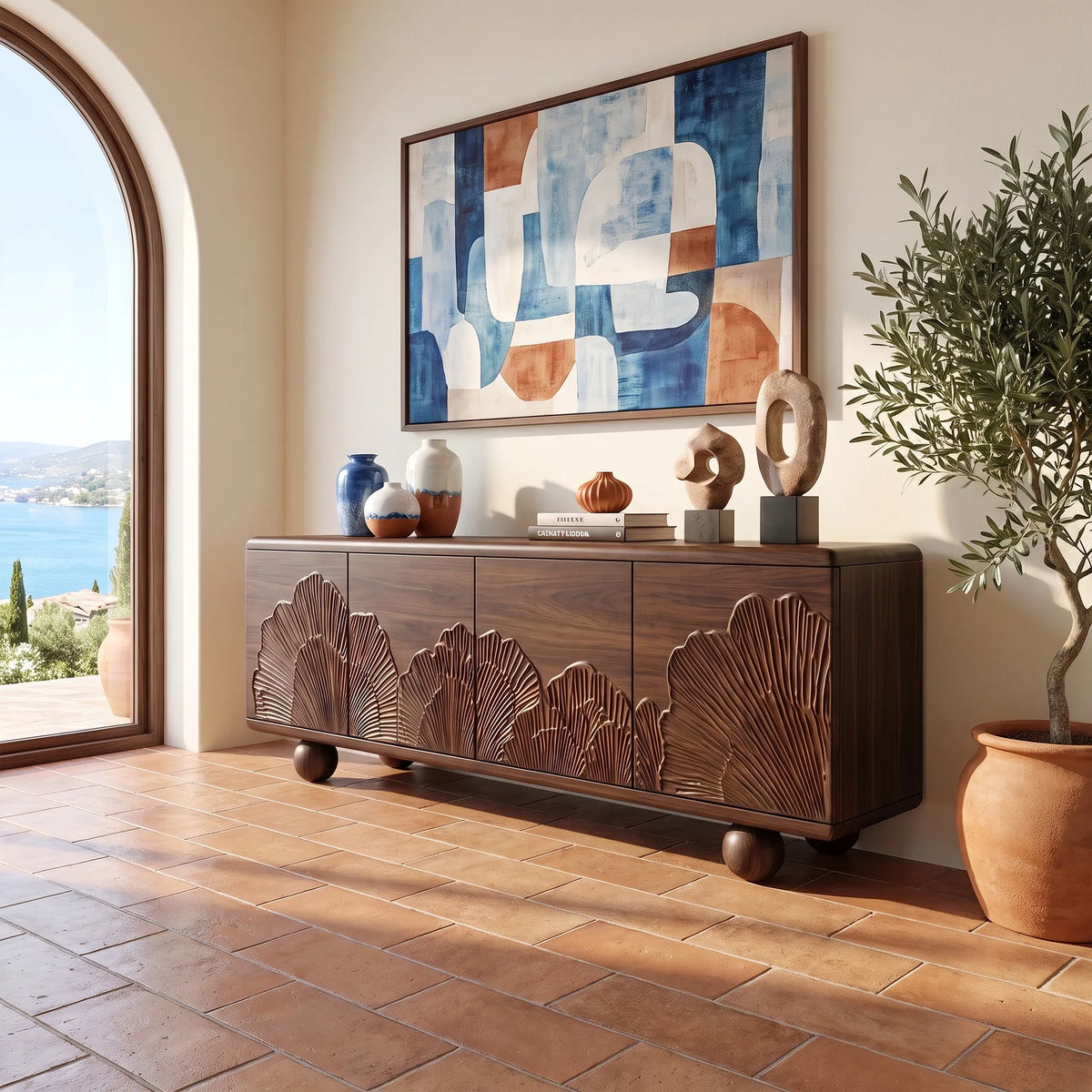 Distinctive Sideboard Sideboard Cabinet Modern Sideboard Fan Relief Doors For Living Room