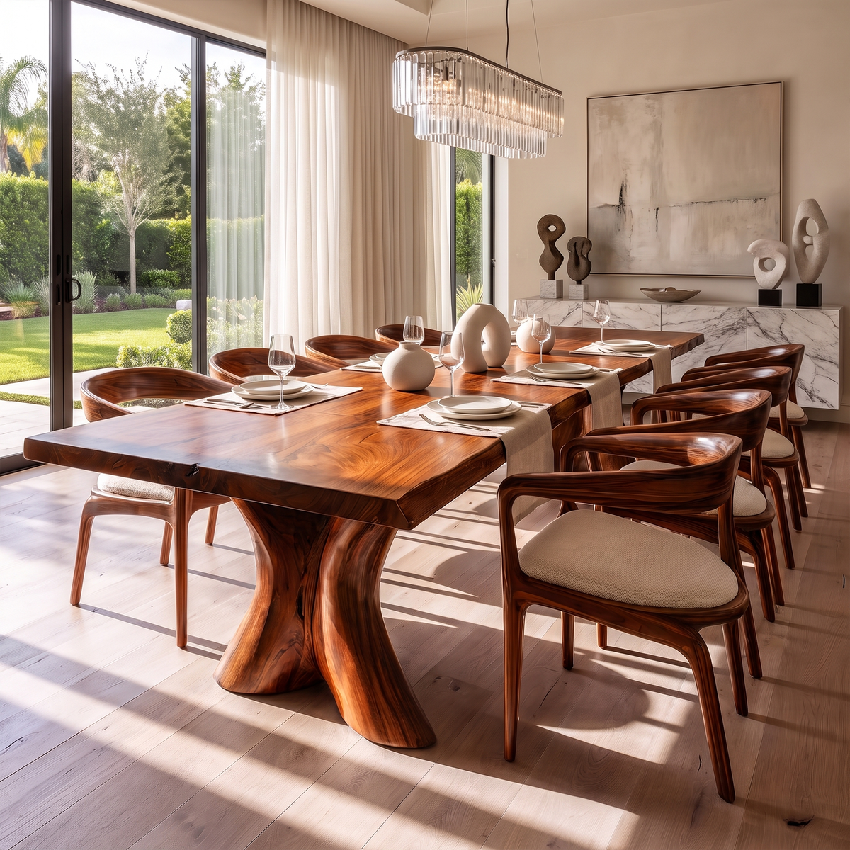 Organic Dining Table With Sculptural Root Form Base For Dining Room