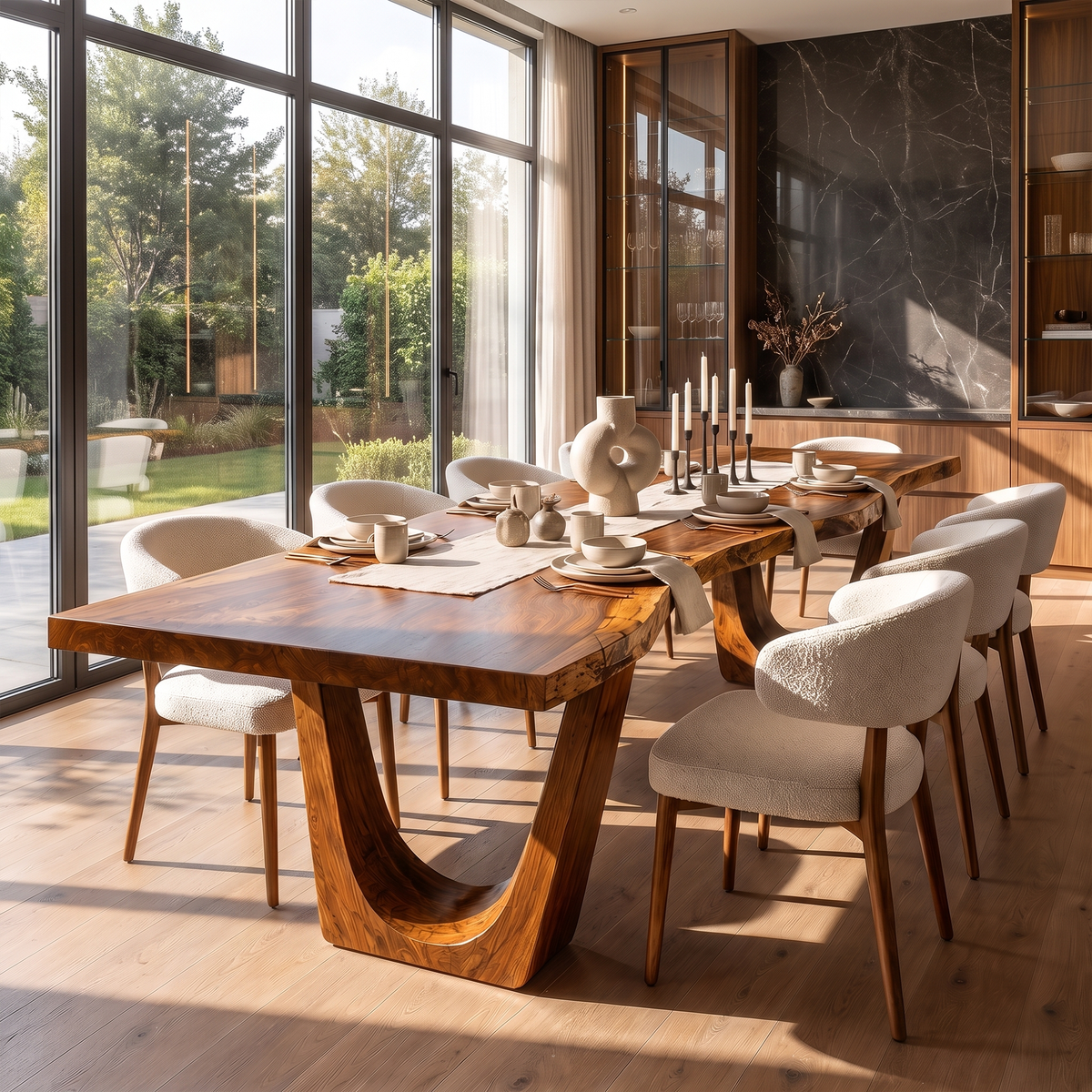 Minimalist Live Edge Dining Table With Simple Natural Form For Dining Room