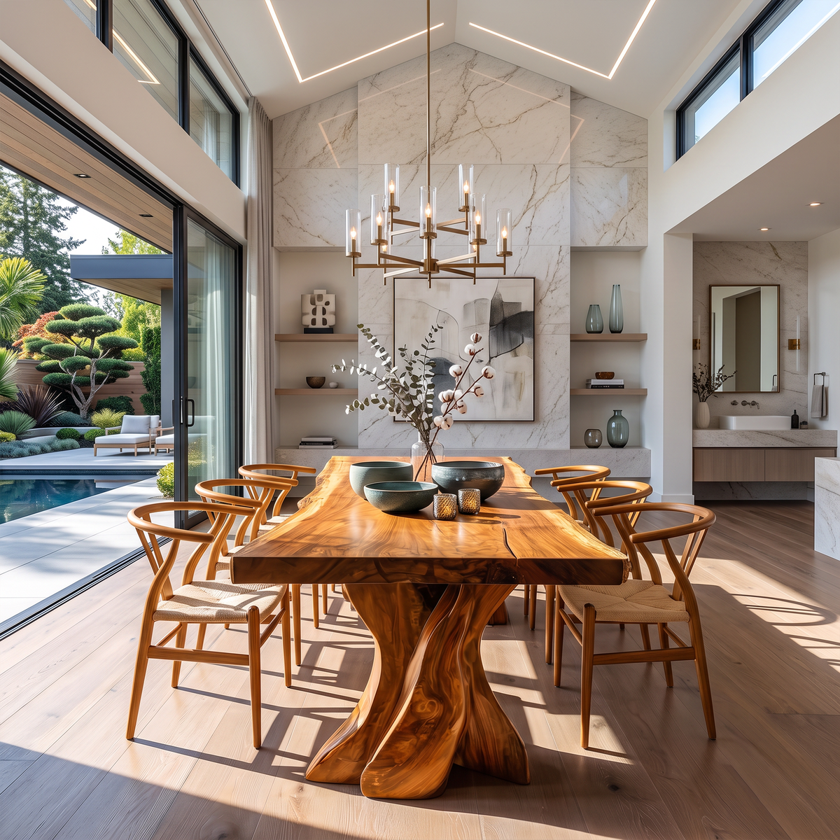 Contemporary Halloween Dining Table With Artistic Tree Form Base For Dining Room