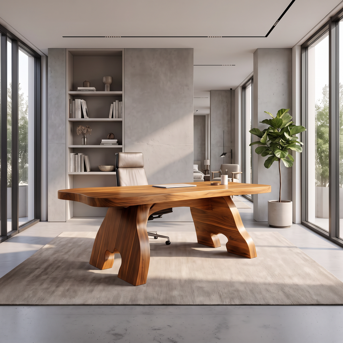 Contemporary Halloween Office Desk With Natural Edge Top For Home Office