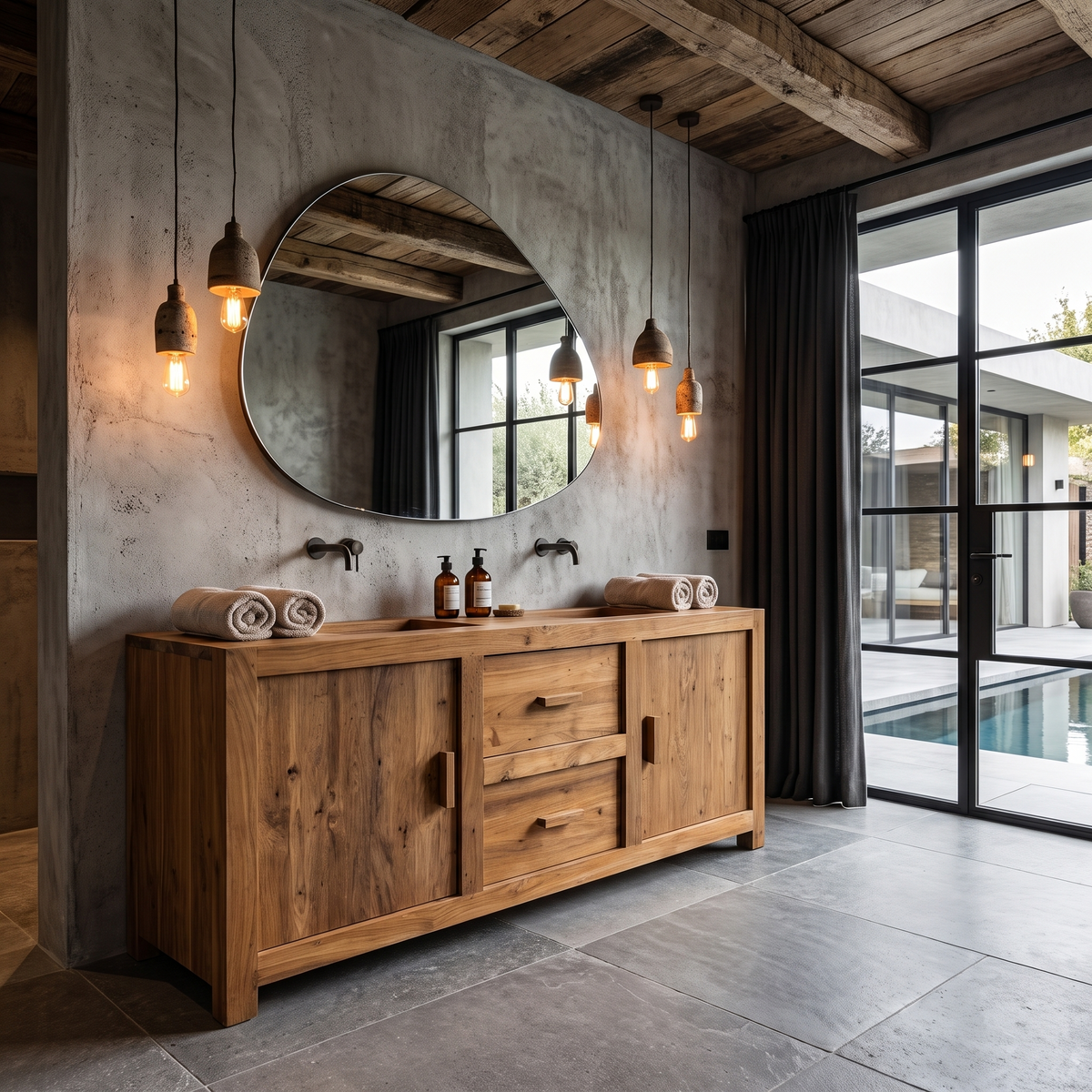 Contemporary Double Bathroom Vanity With Cabinet And Drawer Storage For Bathroom