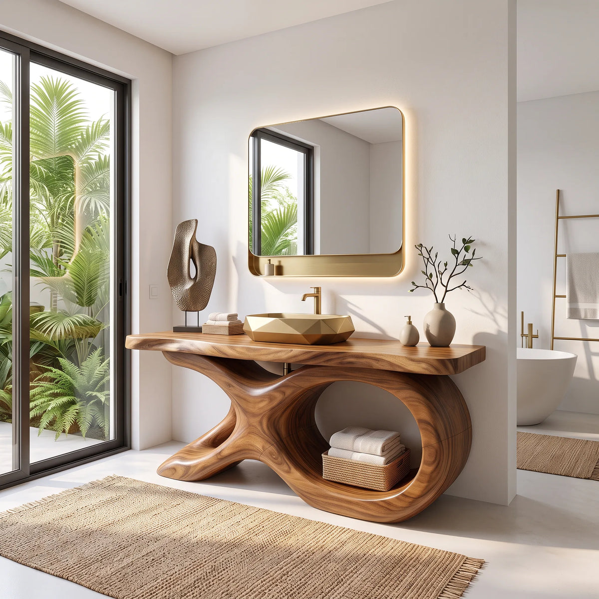 Mediterranean Bathroom Vanity Cabinet Luxury Villa