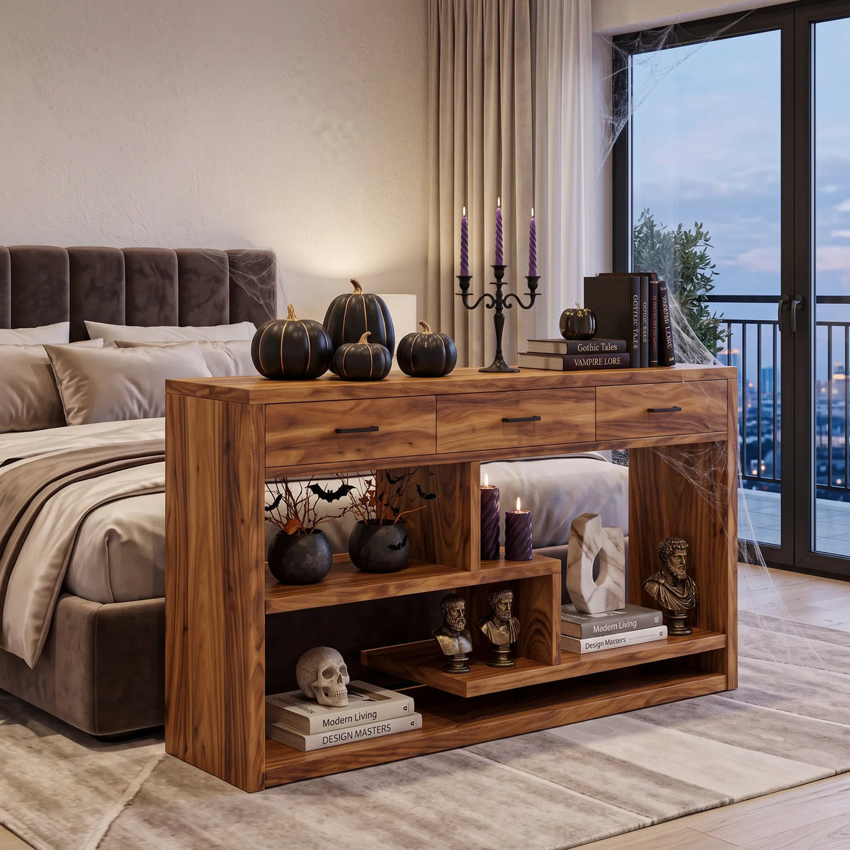 Rustic Halloween Sofa Table Contemporary Living Room