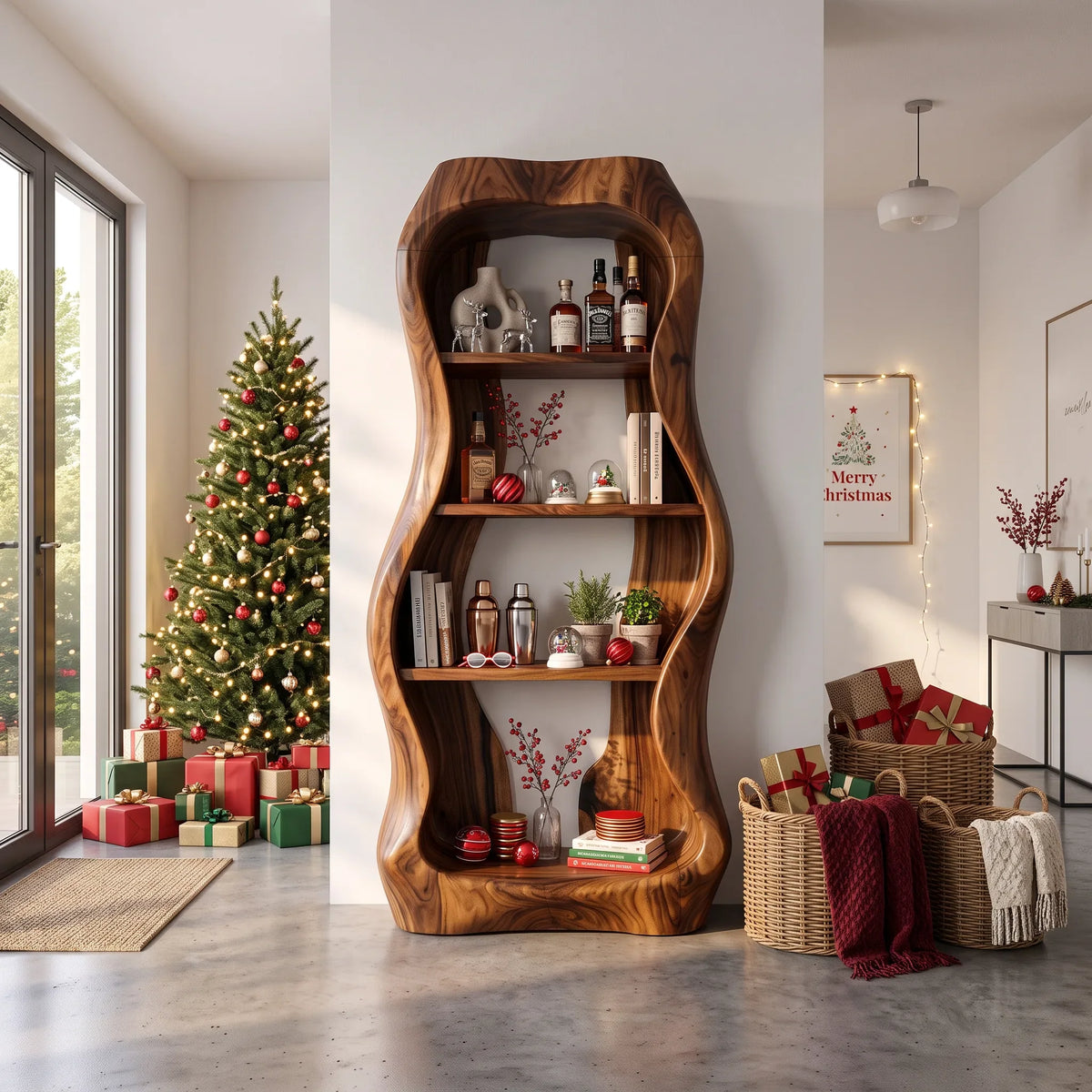 Handcrafted Nutcracker Liquor Cabinet Luxury Living Room