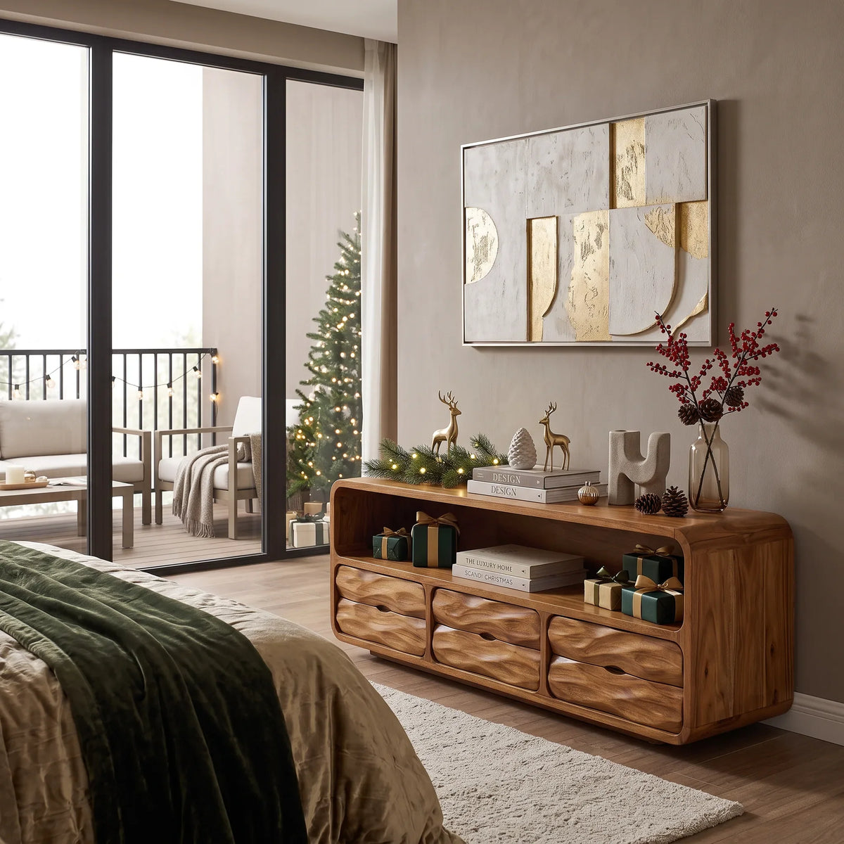 Rustic Christmas Console Table Luxury Living Room