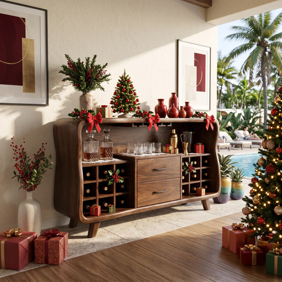 Mid Century Xmas Bar Cabinet Poolside Lounge