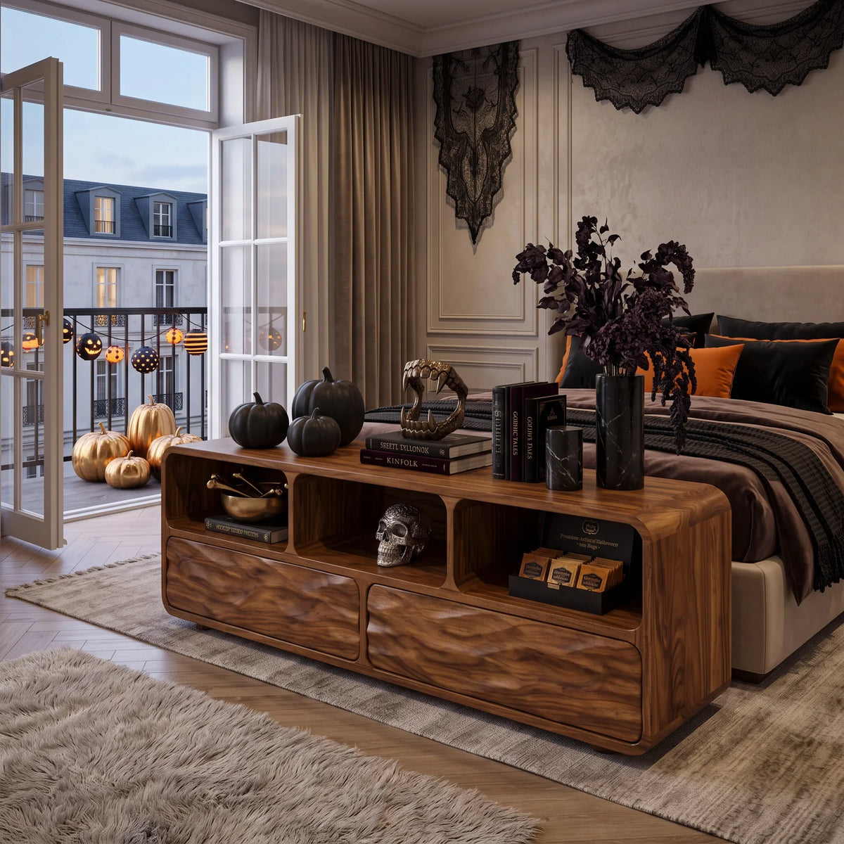 Farmhouse Pumpkin Storage Console Table Luxury Bedroom