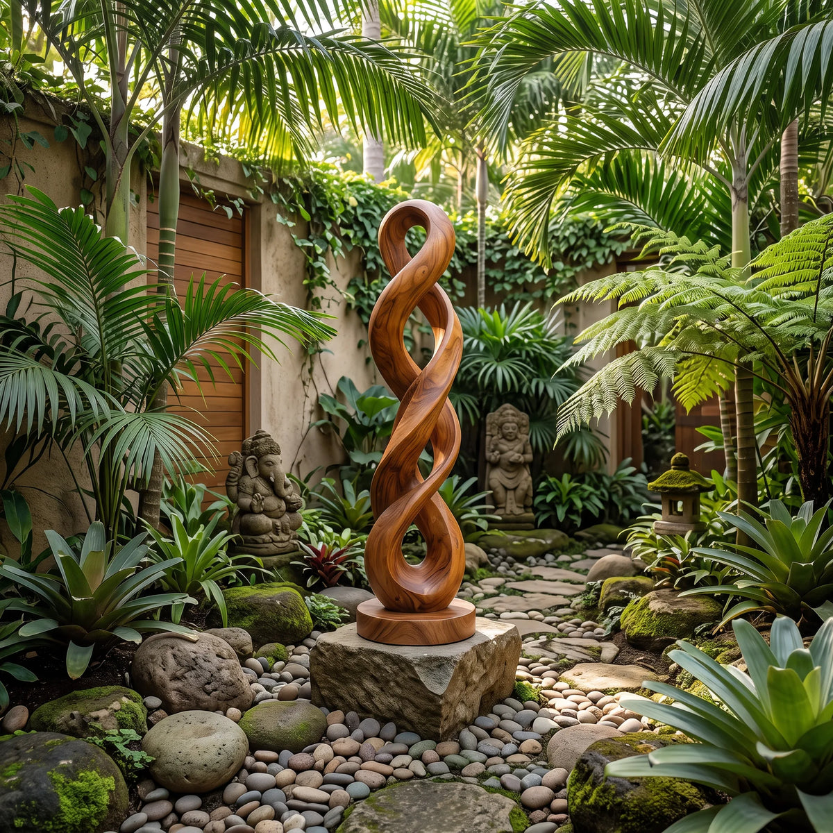 Handcrafted Infinity Wood Sculpture For Luxury Living Room Decor