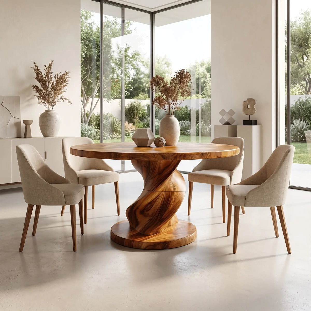 Sculptural Modern Dining Table Round Dining Room Table Pedestal Base For Dining Room