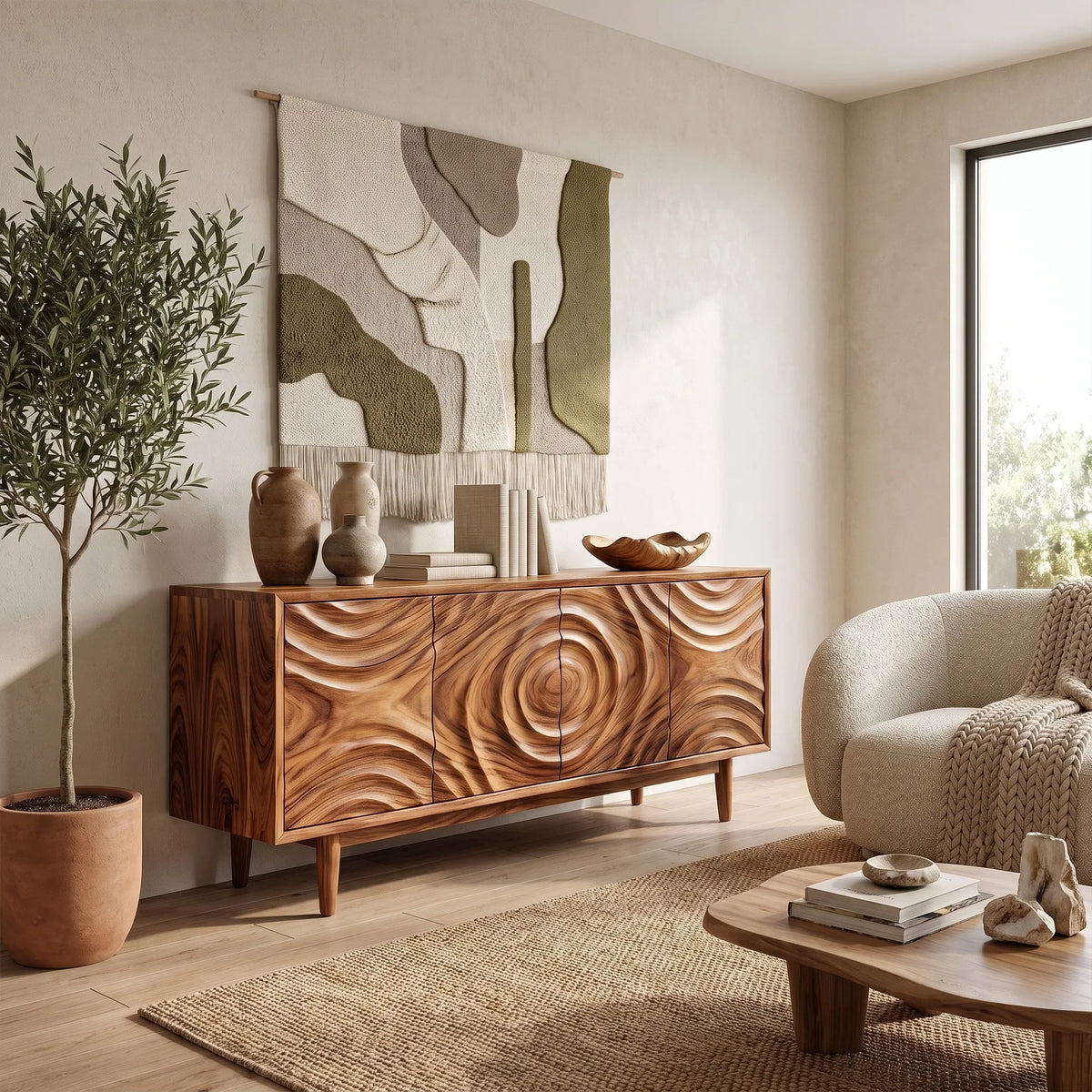 Warm Sideboard Dining Room Sideboard Cabinet Buffet Cabinet Circular Relief Doors For Dining Room