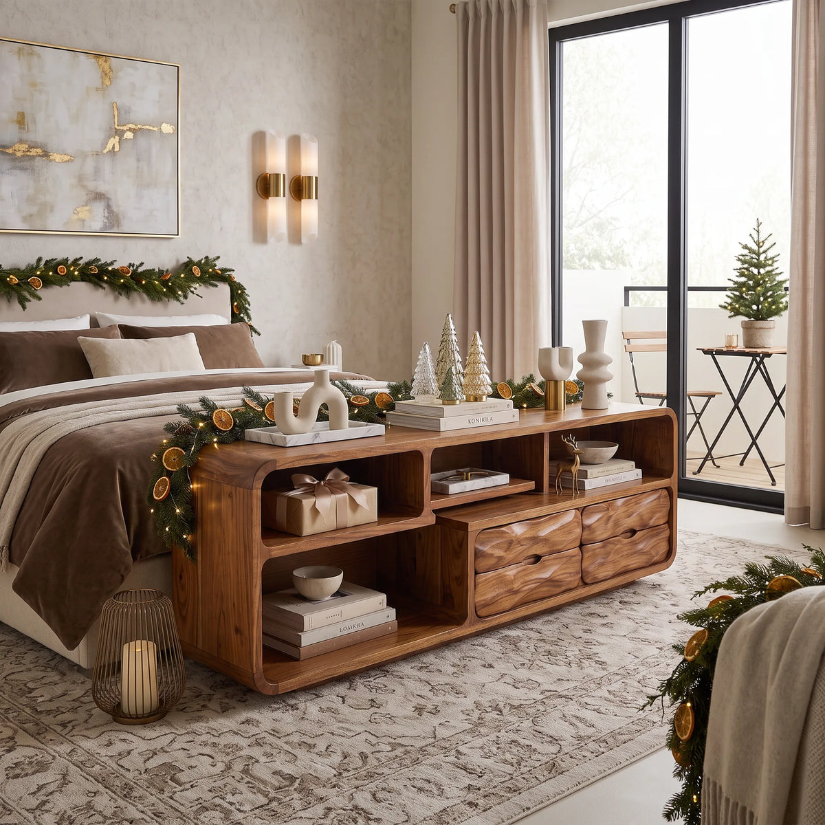 Farmhouse Reindeer Behind Couch Table Living Room