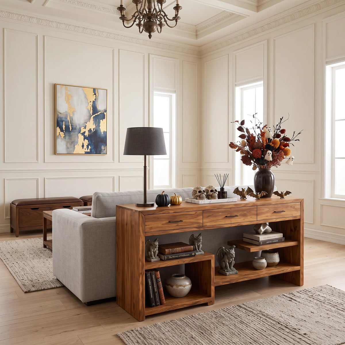 Mid Century Pumpkin Console Table Modern Bedroom