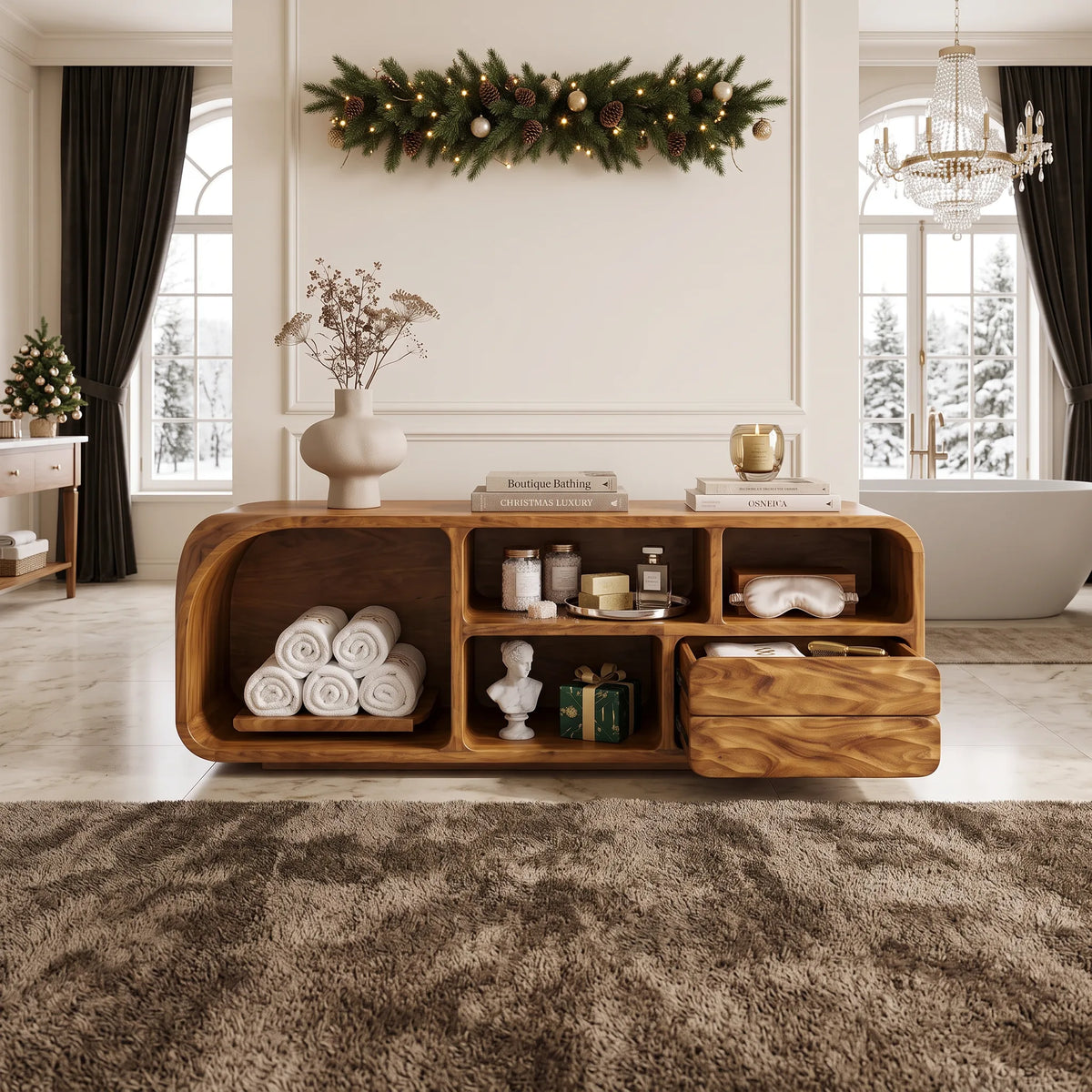 Rustic Orament Sofa Table Contemporary Living Room