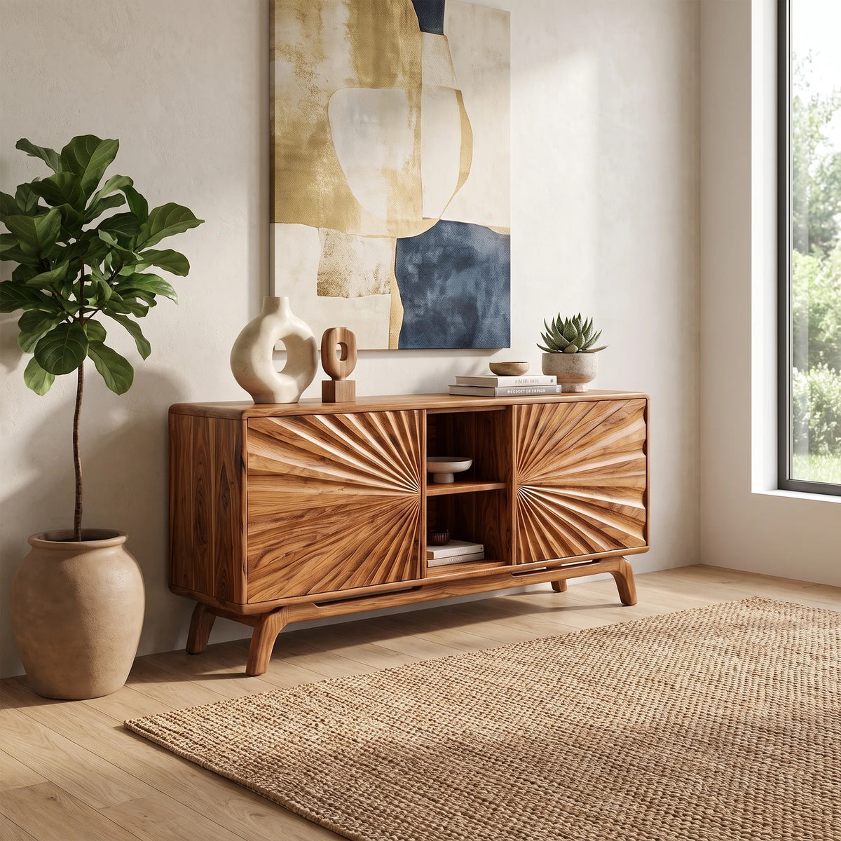 Radiant Sideboard Sideboard Cabinet Buffet Cabinet Sunburst Doors For Living Room