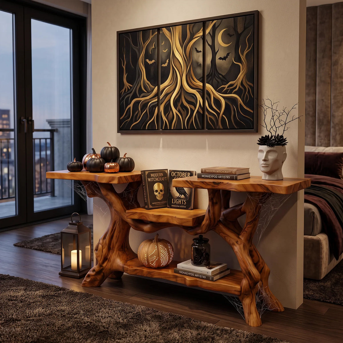Rustic Halloween Behind Couch Table Luxury Living Room