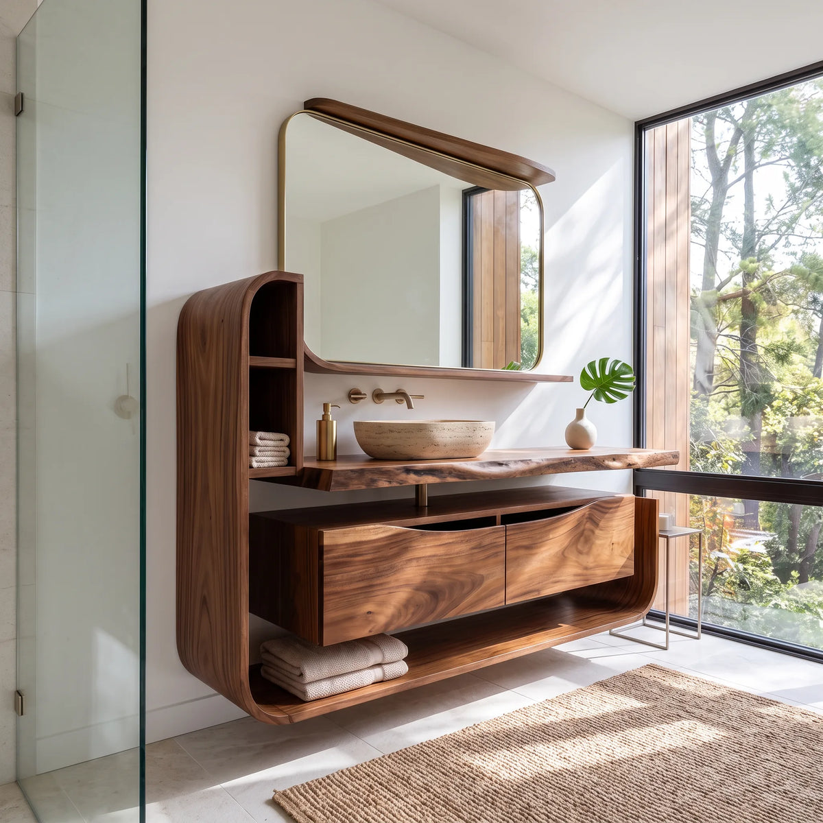 Handcrafted Organic Floating Bathroom Vanity Luxury Ensuite