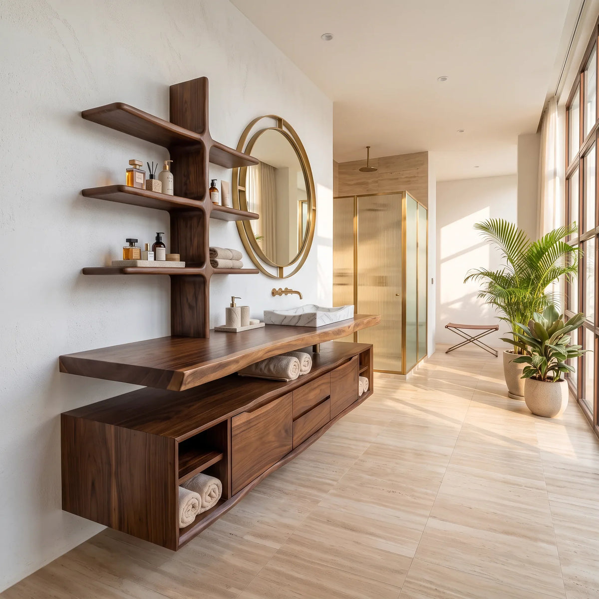 Contemporary Wall Mounted Bathroom Vanity Wellness Suite