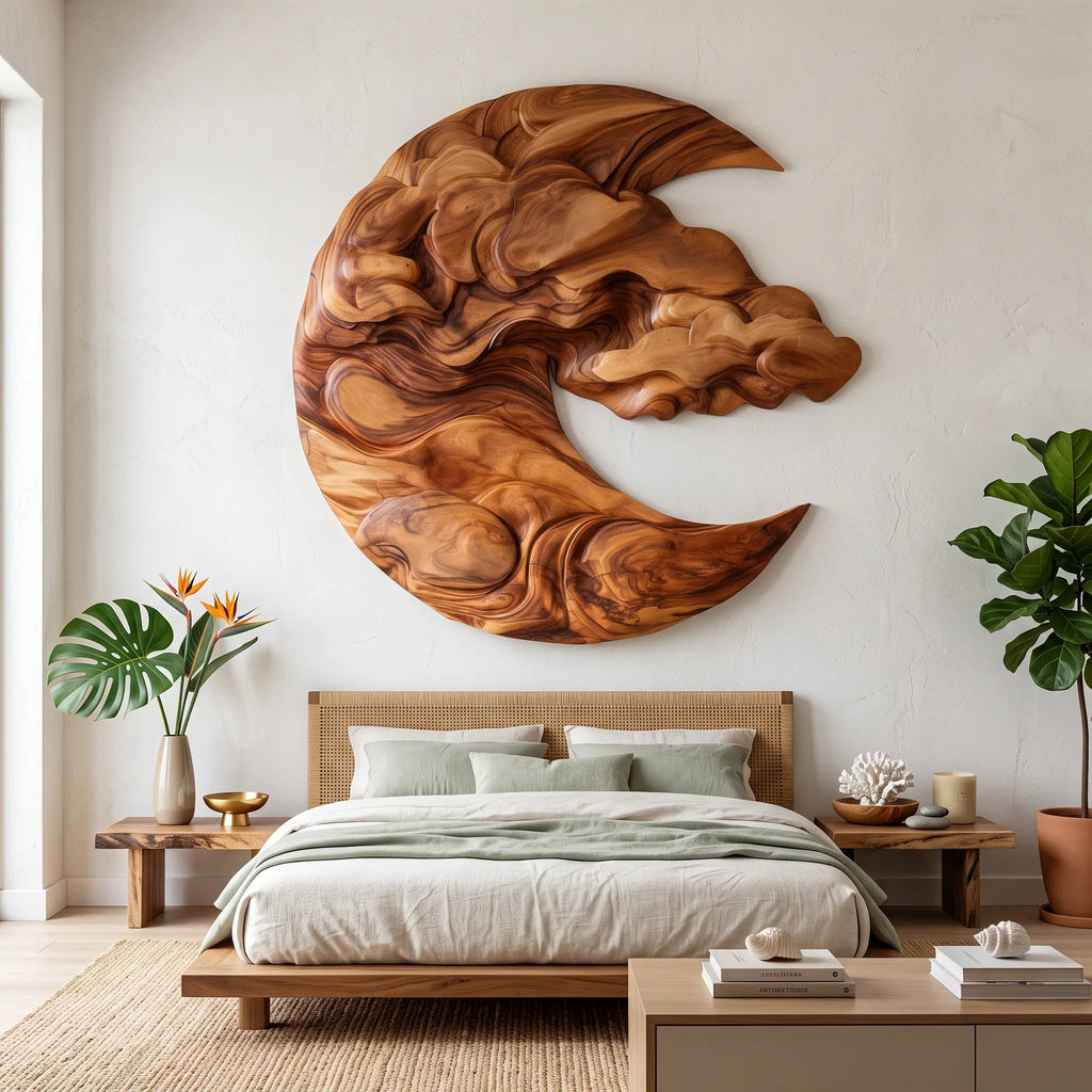 Modern Sculptural Wooden Wall Art For Urban Loft