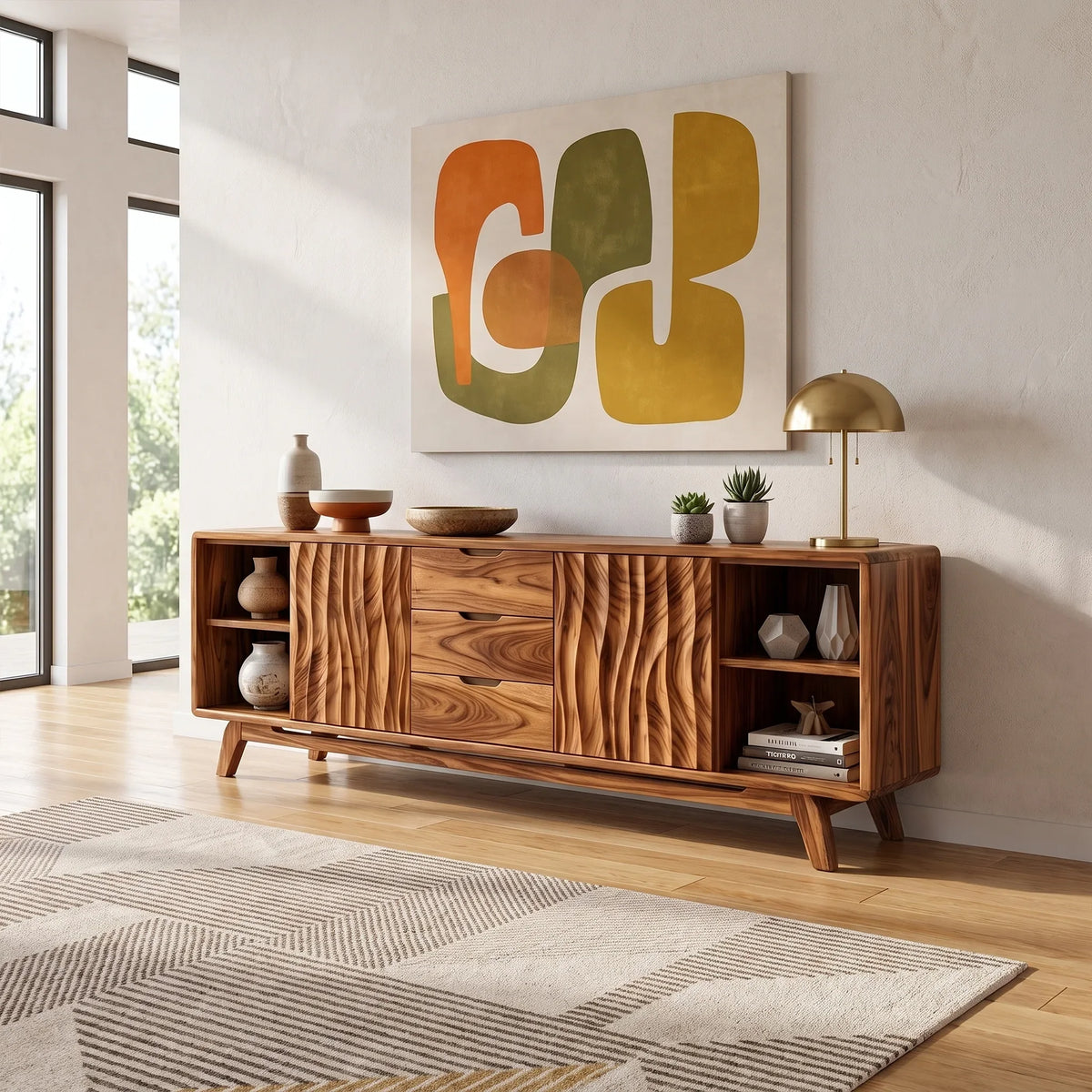 Warm Sideboard Cabinet Dining Room Sideboard Buffet Cabinet Textured Doors For Dining Room