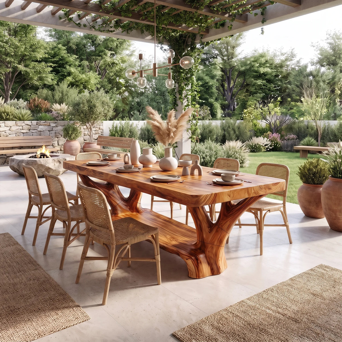 Artistic Dining Table Rectangle Wood Dining Room Table Curved Base For Dining Room