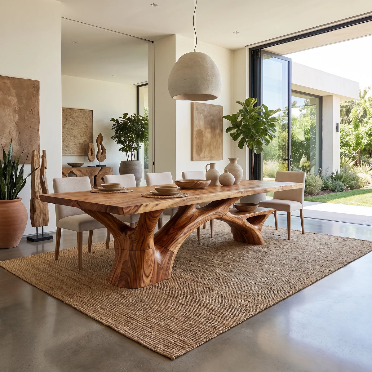 Minimal Dining Table Rectangle Dining Room Table Sculptural Branch Base For Dining Room