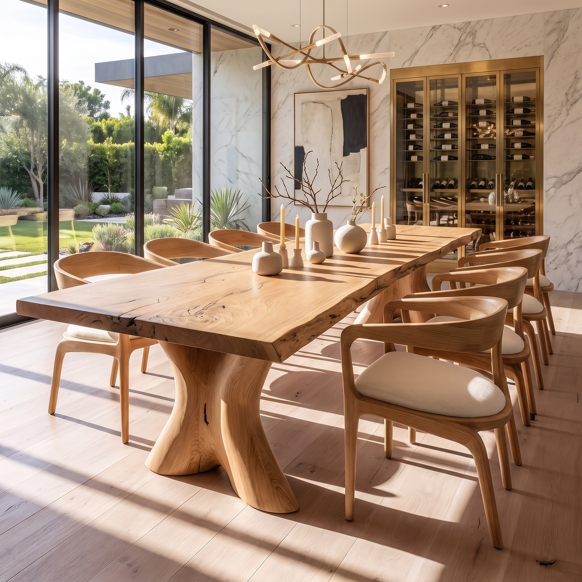 Organic Dining Table With Sculptural Root Form Base For Dining Room