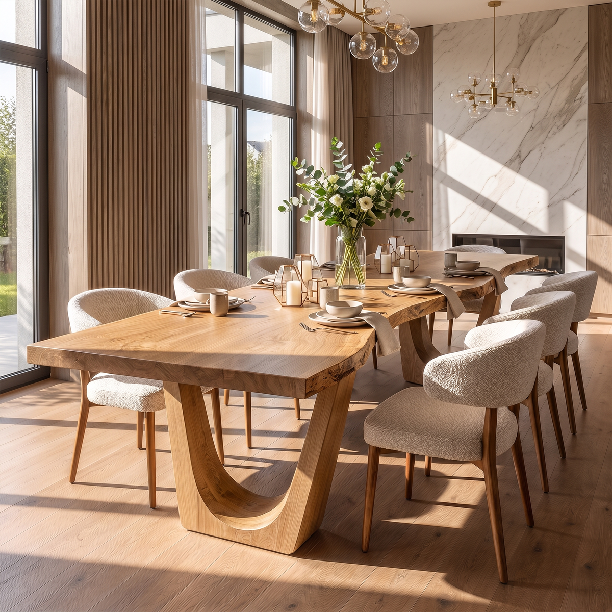 Minimalist Live Edge Dining Table With Simple Natural Form For Dining Room