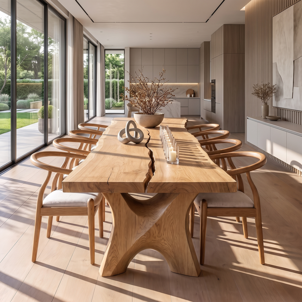 Rustic Halloween Dining Table With Sculptural Live Edge Design For Dining Room