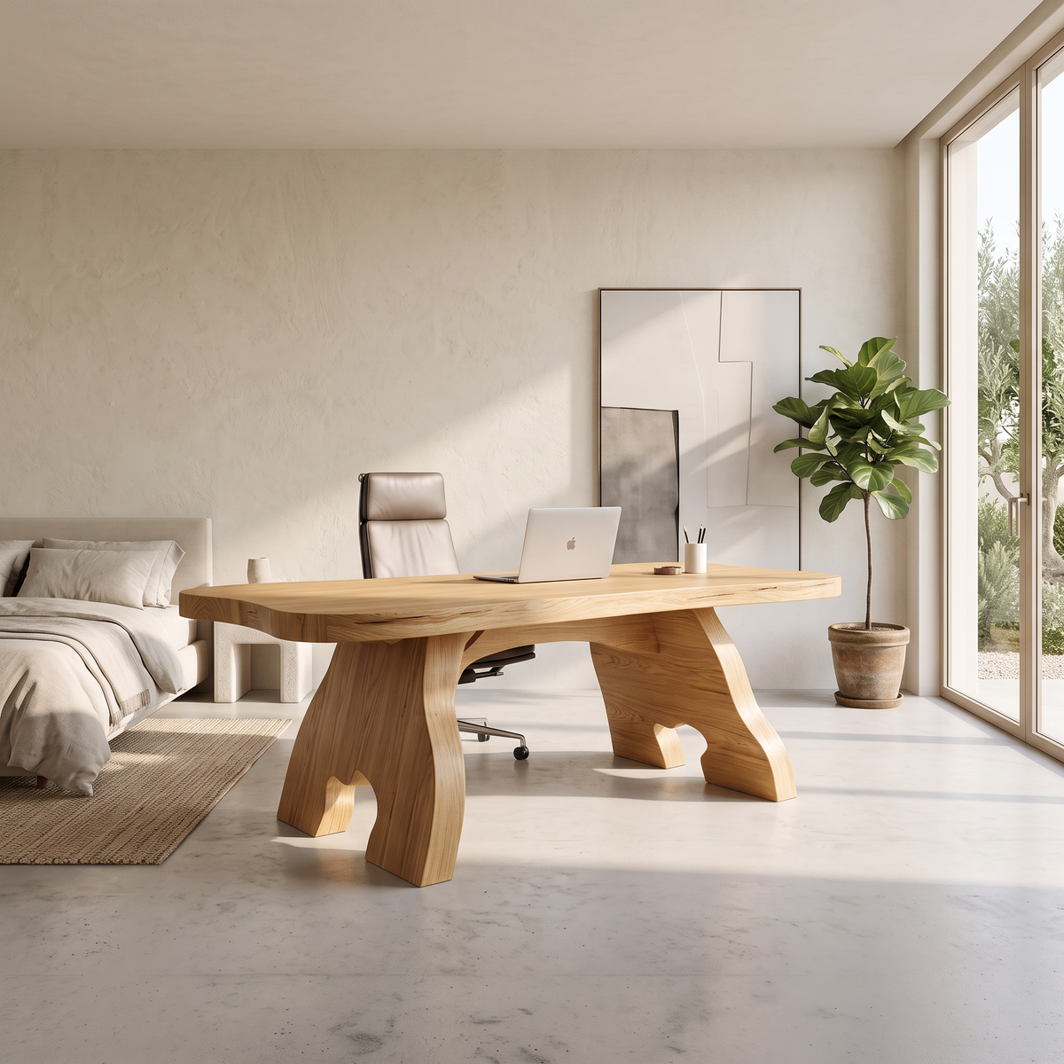 Contemporary Halloween Office Desk With Natural Edge Top For Home Office
