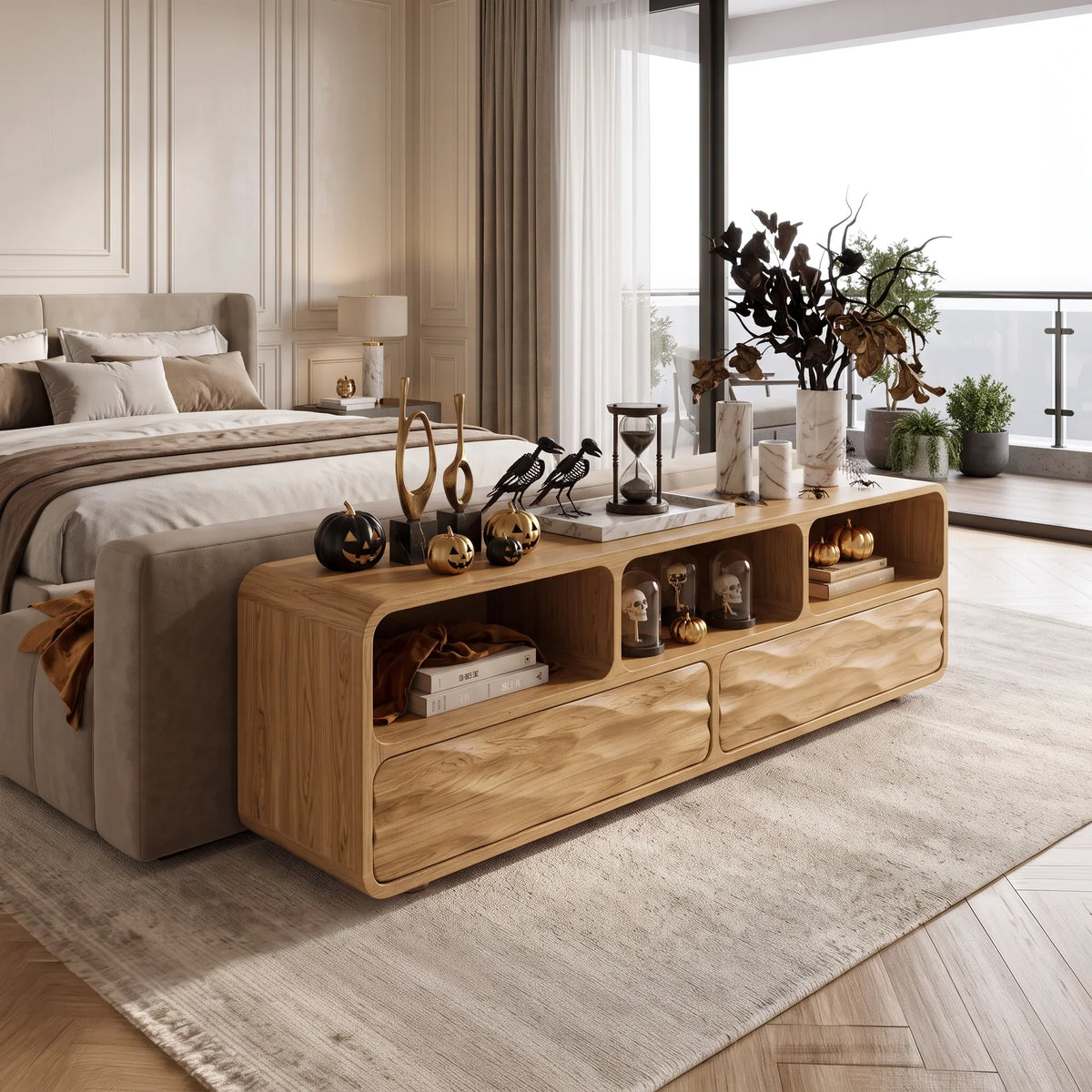 Farmhouse Pumpkin Storage Console Table Luxury Bedroom