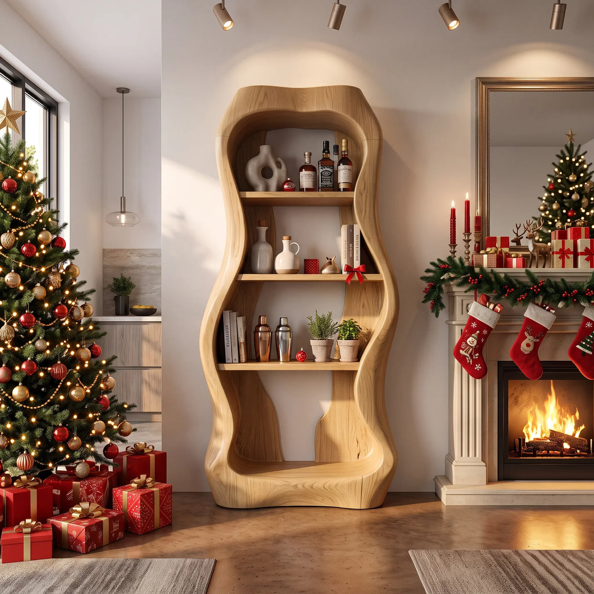 Handcrafted Nutcracker Liquor Cabinet Luxury Living Room