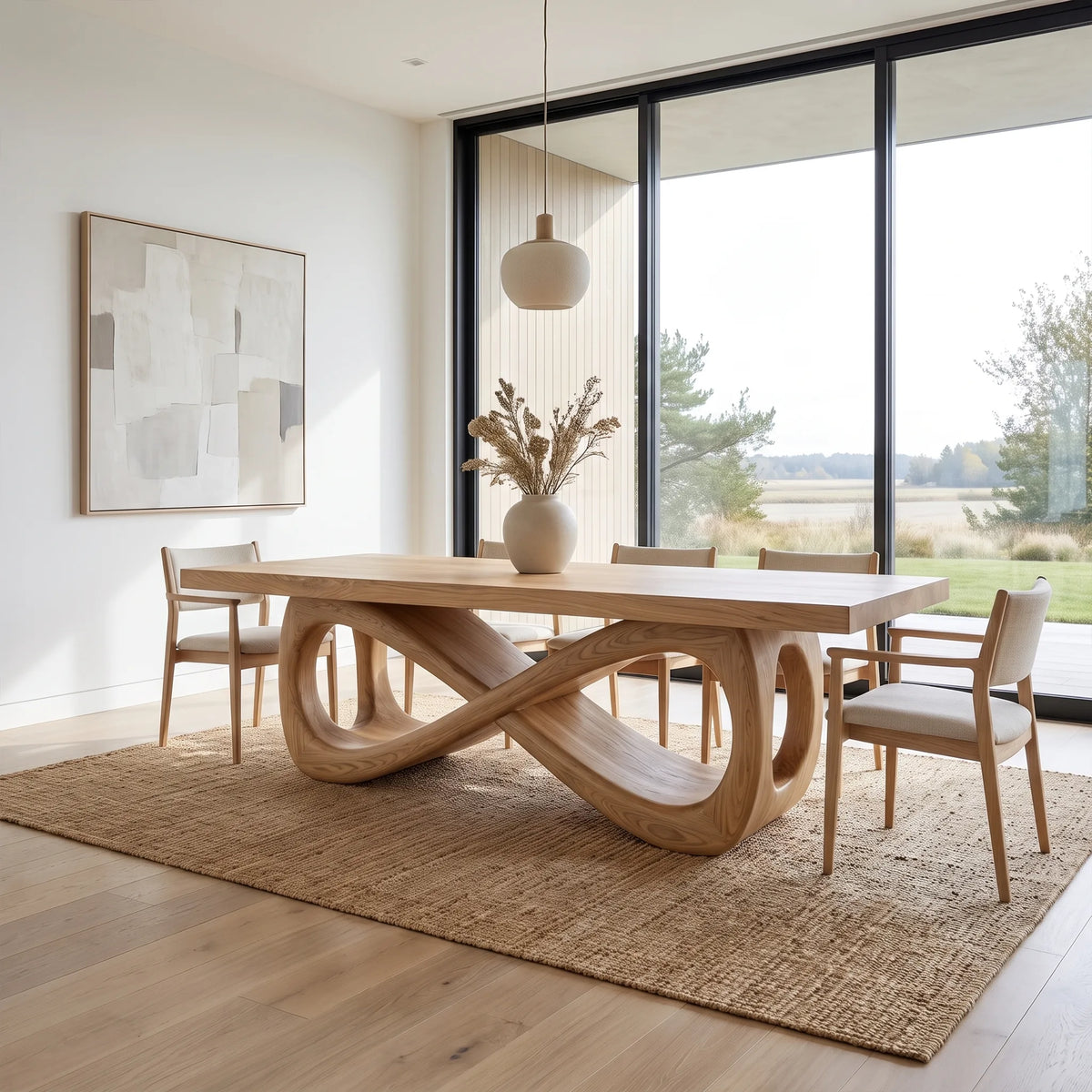 Airy Modern Dining Table Rectangle Wood Dining Room Table For Dining Room