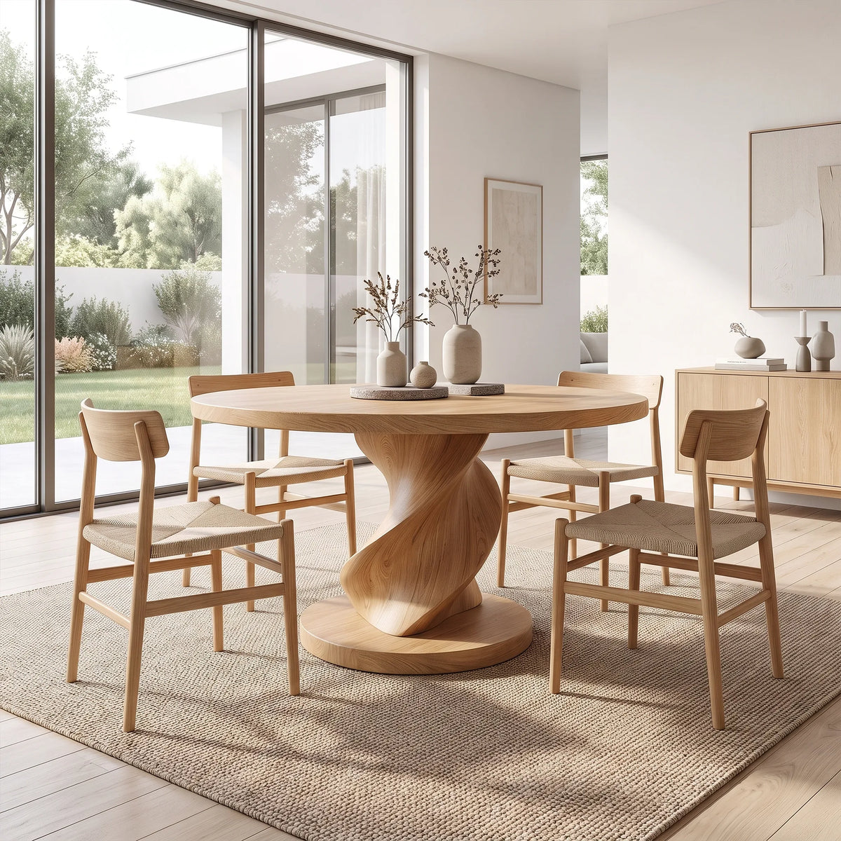 Sculptural Modern Dining Table Round Dining Room Table Pedestal Base For Dining Room