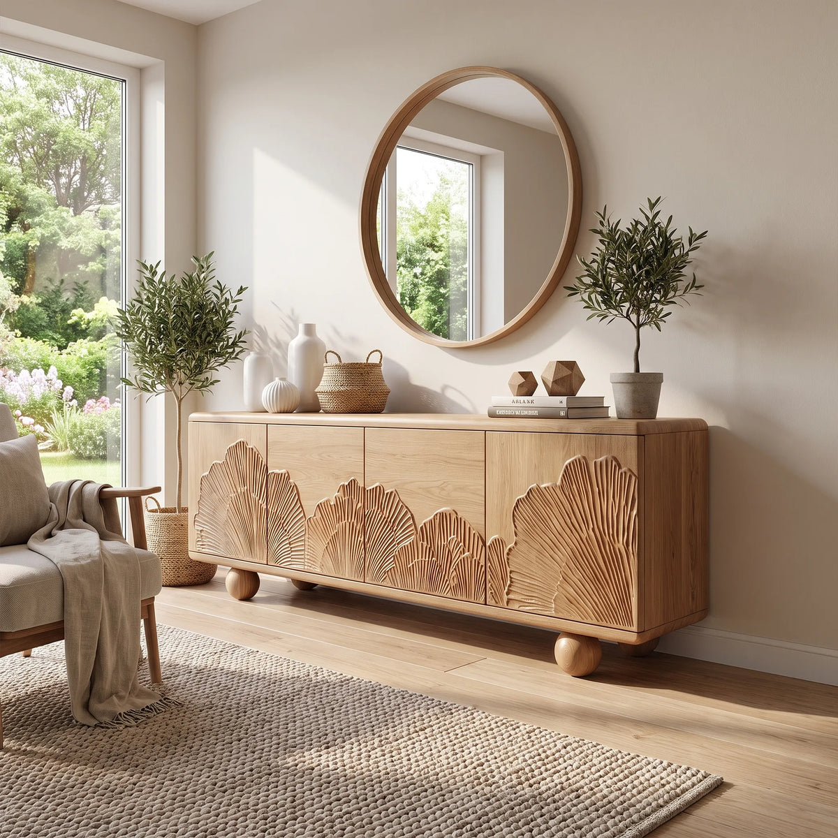 Distinctive Sideboard Sideboard Cabinet Modern Sideboard Fan Relief Doors For Living Room
