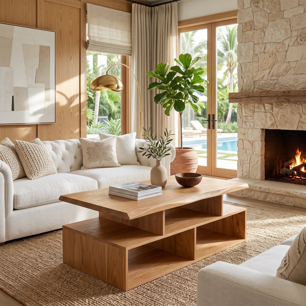 Mid Century Live Edge Coffee Table Urban Residence