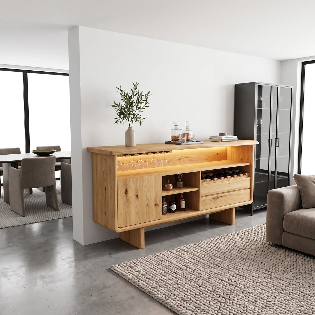 Organic Sculptural Liquor Cabinet Modern Dining Room