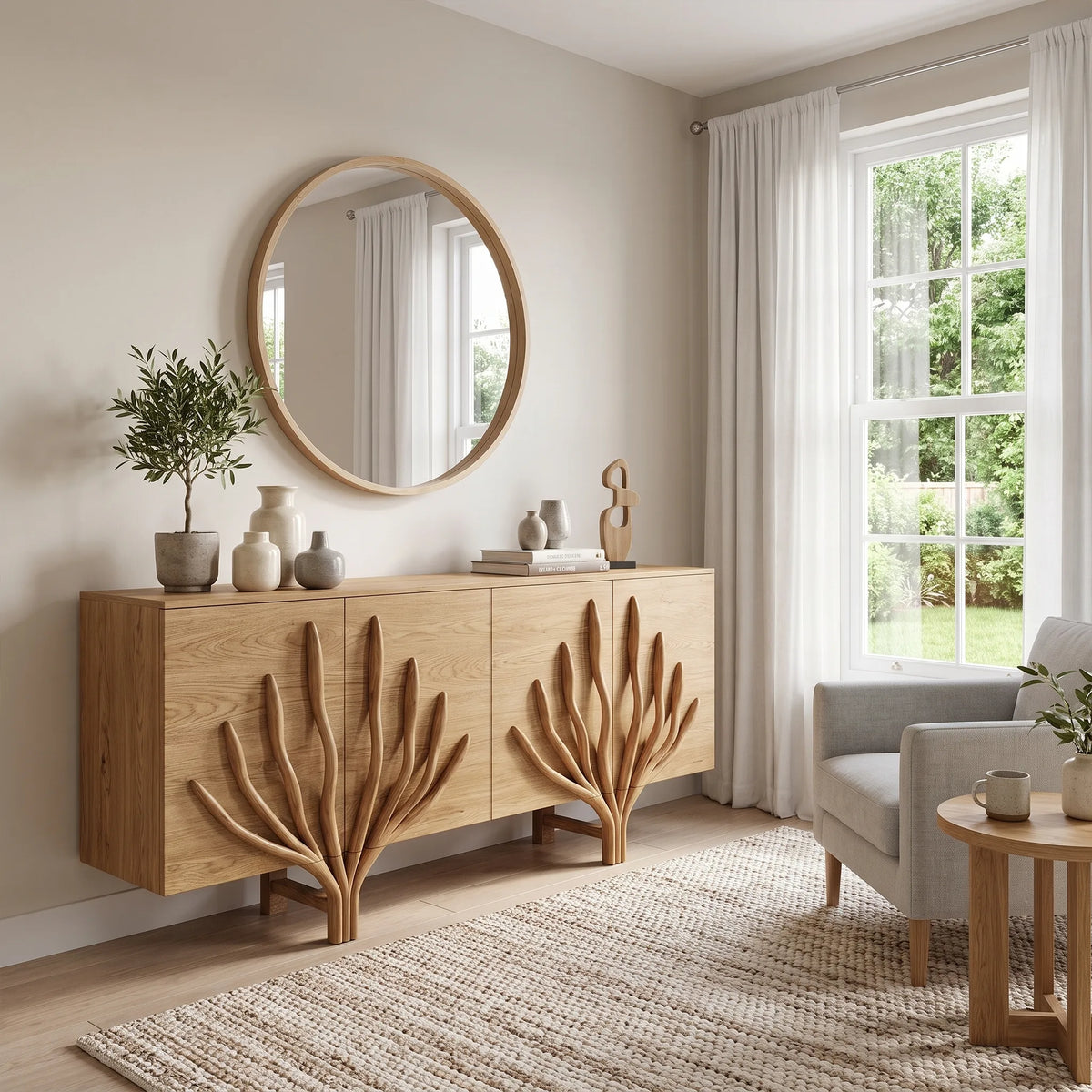 Organic Sideboard Sideboard Cabinet Modern Sideboard Branch Relief For Living Room