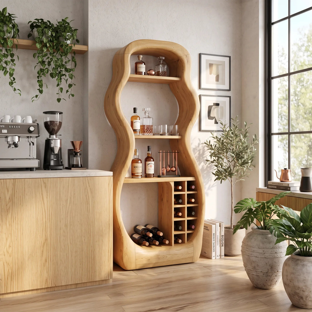 Handcrafted Liquor Cabinet Modern Living Room