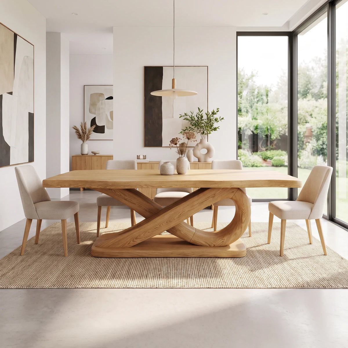 Warm Modern Dining Table Dining Room Table Rectangle Dining Table Branch Base For Dining Room