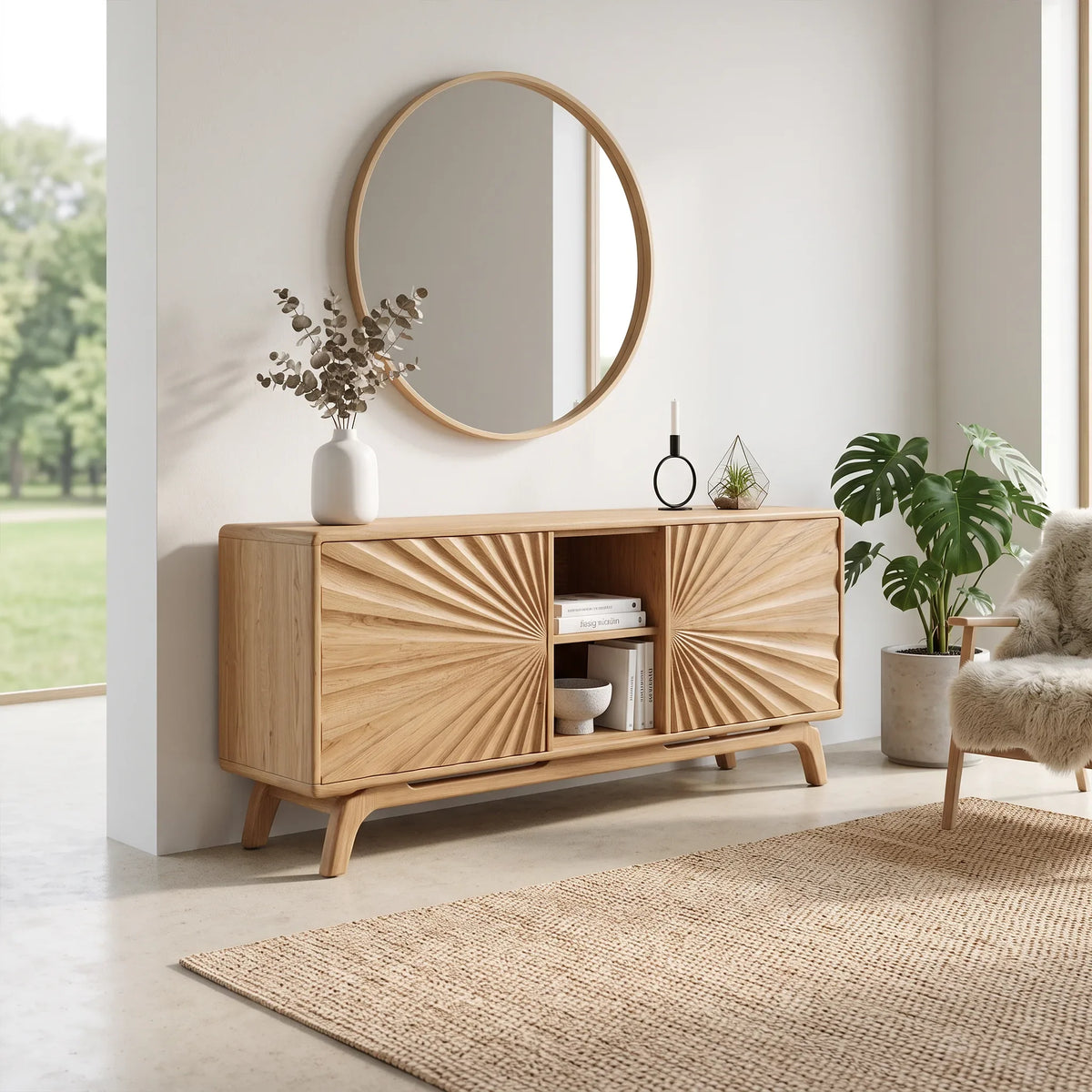 Radiant Sideboard Sideboard Cabinet Buffet Cabinet Sunburst Doors For Living Room