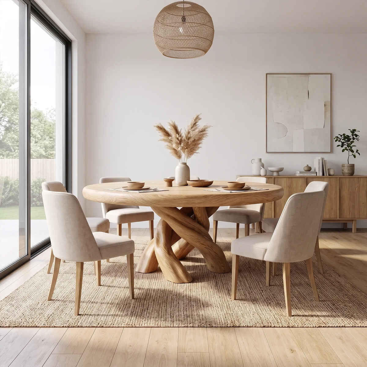 Graceful Round Dining Table Modern Dining Table Dining Room Table Twisted Base For Dining Room