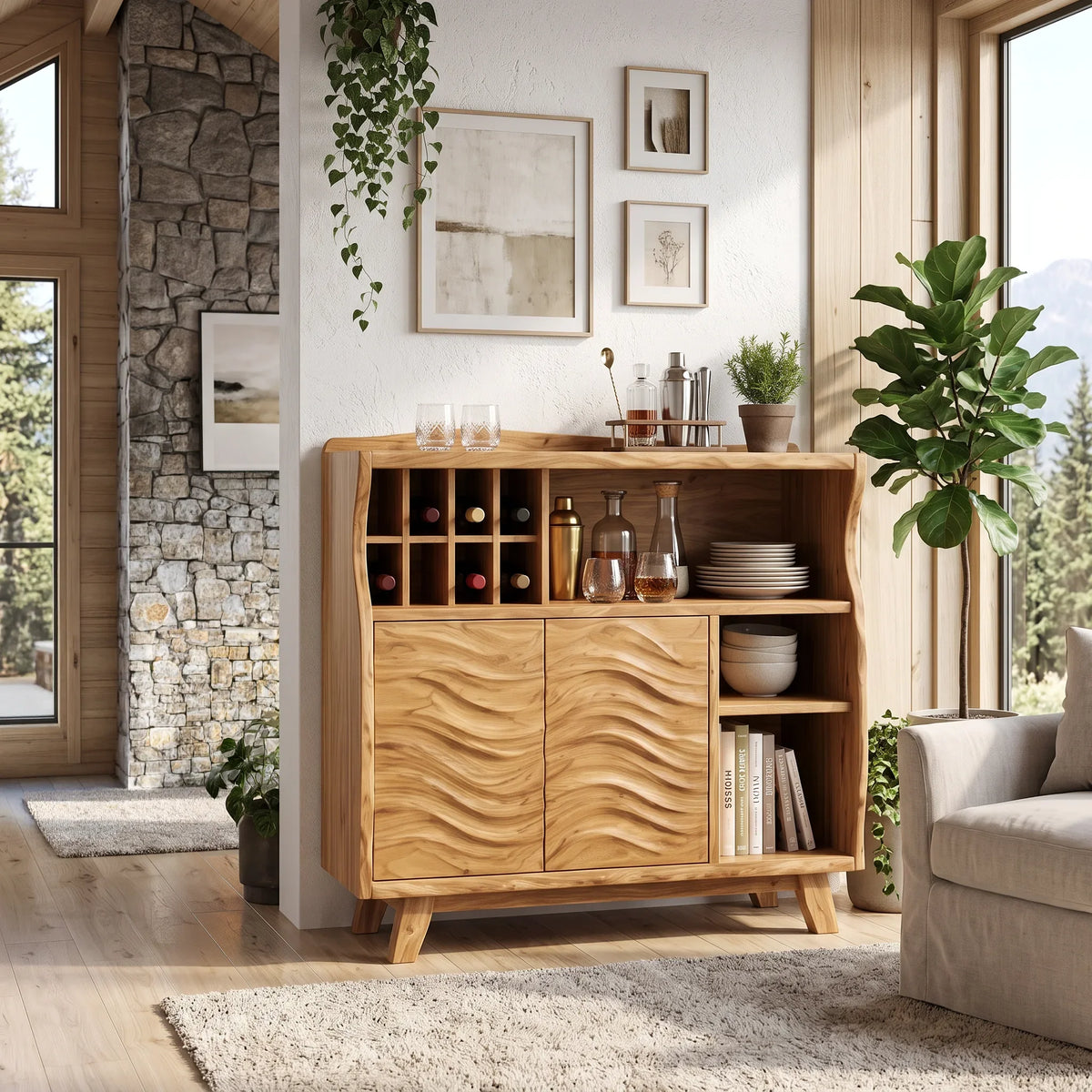 Organic Modern Bar Cabinet With Storage Kitchen