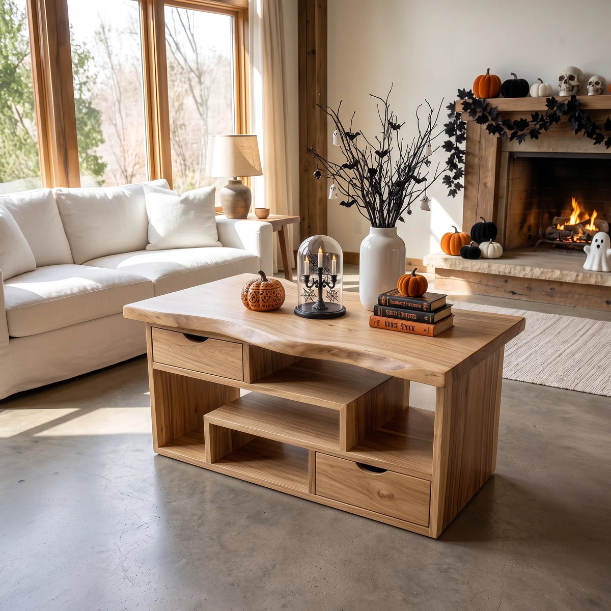 Rustic Pumpkin Coffee Table With Storage Mountain Retreat