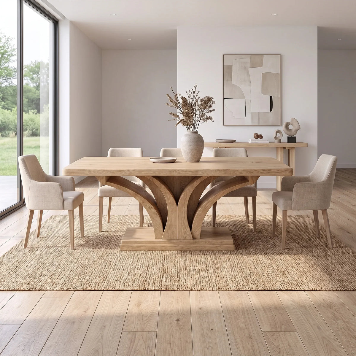 Organic Dining Table Rectangle Wood Dining Room Table Branch Pedestal For Dining Room