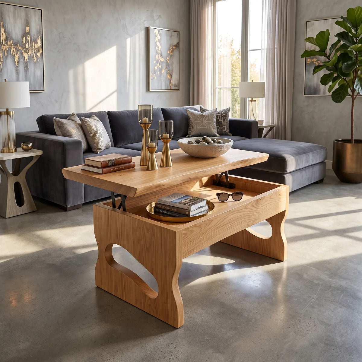 Mid Century Lift Top Coffee Table Urban Living Room