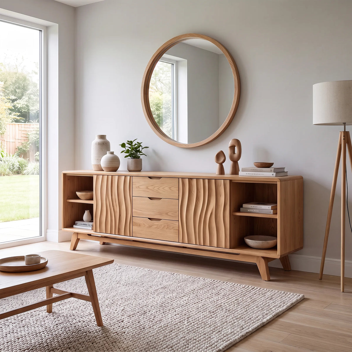 Warm Sideboard Cabinet Dining Room Sideboard Buffet Cabinet Textured Doors For Dining Room
