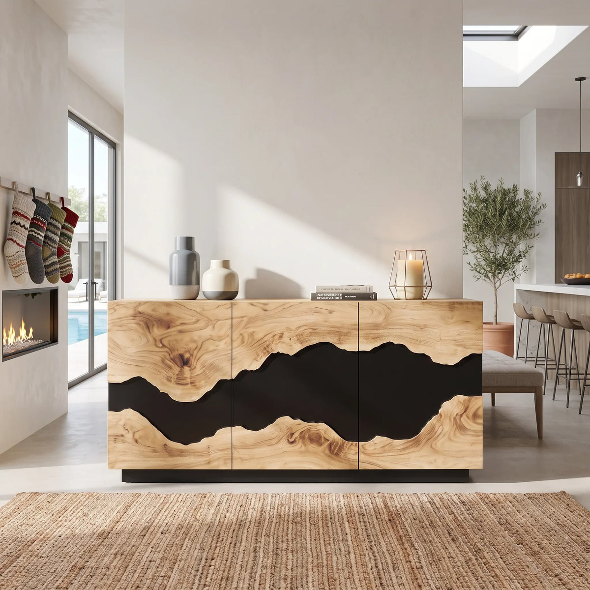 Contemporary Sideboard Buffet Cabinet Entryway